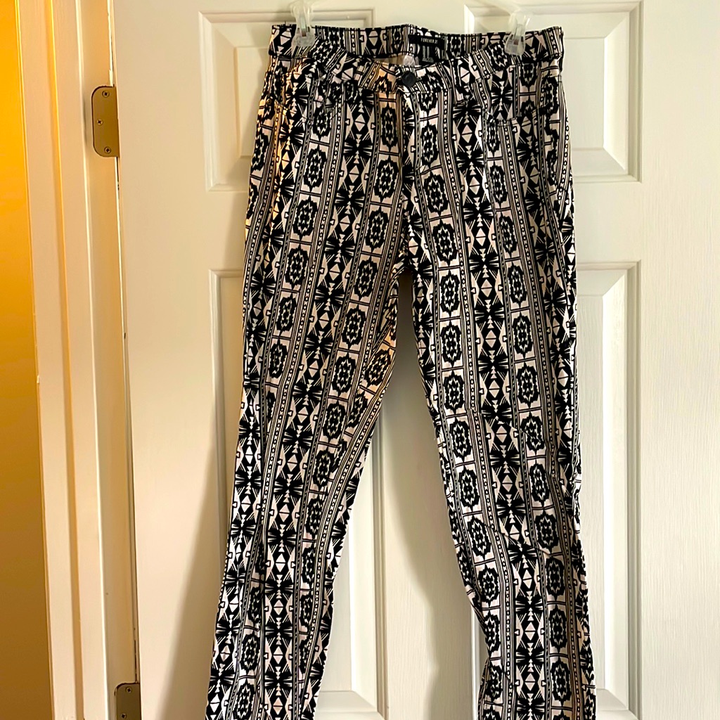 Black Patterned Pants